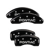 18026SPOPBK Front & Rear Disc Brake Caliper Covers Fits Select Pontiac Bonneville/Pontiac Grand Prix [Black w/Silver Pontiac] - image 1