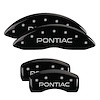 18029SPOPBK Front & Rear Disc Brake Caliper Covers for 2004-2006 Pontiac GTO [Black Finish w/ Silver Pontiac] - image 1