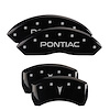 18030SPONBK Front Disc Brake Caliper Covers Fits Select Pontiac Solstice [Black Finish w/ Silver Pontiac / Arrow Logo] - image 1