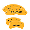 18030SPXPYL Front Disc Brake Caliper Covers Fits Select Pontiac Solstice [Yellow Finish w/ Black Pontiac / GXP] - image 1