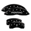 18031SPONBK Front Disc Brake Caliper Covers for 2004-2005 Pontiac Bonneville [Black Finish w/ Silver Pontiac / Arrow Logo] - image 1