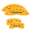 18031SPOPYL Front & Rear Disc Brake Caliper Covers for 2004-2005 Pontiac Bonneville [Yellow Finish w/ Black Pontiac] - image 1