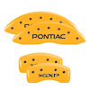 18031SPXPYL Front Disc Brake Caliper Covers for 2004-2005 Pontiac Bonneville [Yellow Finish w/ Black Pontiac / GXP] - image 1
