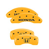 20002SHOHYL Front Disc Brake Caliper Covers for 2004-2005 Honda Civic [Yellow Finish w/ Black Honda / H Logo] - image 1