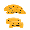 20002SHONYL Front & Rear Disc Brake Caliper Covers for 2004-2005 Honda Civic [Yellow Finish w/ Black Honda] - image 1
