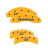 20076SHOHYL Front Disc Brake Caliper Covers Fits Select Honda Element [Yellow Finish w/ Black Honda / H Logo] - image 1