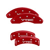 20076SVTCRD Front & Rear Disc Brake Caliper Covers Fits Select Honda Element [Red Finish w/ Silver VTEC] - image 1