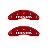20143FHONRD Front Disc Brake Caliper Covers Fits Select Honda Civic [Red Finish w/ Silver Honda] - image 1
