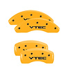 20194SVTCYL Front & Rear Disc Brake Caliper Covers Fits Select Honda S2000 [Yellow Finish w/ Black VTEC] - image 1