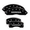 20199SHONBK Front & Rear Disc Brake Caliper Covers Fits Select Honda Accord [Black Finish w/ Silver Honda] - image 1