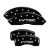 20199SIVTBK Front & Rear Disc Brake Caliper Covers Fits Select Honda Accord [Black Finish w/ Silver i-Vtec] - image 1