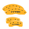 20199SIVTYL Front & Rear Disc Brake Caliper Covers Fits Select Honda Accord [Yellow Finish w/ Black i-Vtec] - image 1