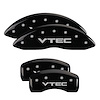20201SVTCBK Front & Rear Disc Brake Caliper Covers Fits Select Honda Ridgeline [Black Finish w/ Silver VTEC] - image 1