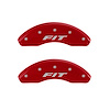 20208FFITRD Front Disc Brake Caliper Covers Fits Select Honda Fit [Red Finish w/ Silver Fit (Front Only)] - image 1