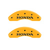 20208FHONYL Front Disc Brake Caliper Covers Fits Select Honda Fit [Yellow Finish w/ Black Honda] - image 1