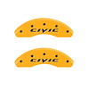 20212FCIVYL Front Disc Brake Caliper Covers Fits Select Honda Civic [Yellow Finish w/ Black Honda Civic (2015)] - image 1