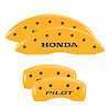 20213SPILYL Front Disc Brake Caliper Covers Fits Select Honda Ridgeline/Honda Pilot [Yellow w/Black Honda /Pilot (2016)] - image 1