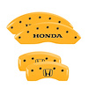 20216SHOHYL Front Disc Brake Caliper Covers Fits Select Honda Pilot [Yellow Finish w/ Black Honda / H Logo] - image 1