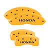 20216SHONYL Front & Rear Disc Brake Caliper Covers Fits Select Honda Pilot [Yellow Finish w/ Black Honda] - image 1