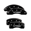 20220SVTCBK Front & Rear Disc Brake Caliper Covers for 2002-2003 Honda Civic [Black Finish w/ Silver VTEC] - image 1
