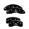 21187SCRKBK Front & Rear Disc Brake Caliper Covers Fits Select Kia Optima [Black Finish w/ Silver Kia Logo (Circle K)] - image 1