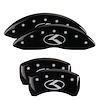 21191SCRKBK Front & Rear Disc Brake Caliper Covers Fits Select Kia Optima/Kia Stinger [Black w/Silver Kia Logo (Circle K)] - image 1