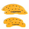 32006SMOPYL Front & Rear Disc Brake Caliper Covers Fits Select Chrysler 300 [Yellow Finish w/ Black MOPAR] - image 1