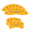 32016SCW2YL Front & Rear Disc Brake Caliper Covers Fits Select Chrysler 300 [Yellow Finish w/ Black Chrysler Wing Style 2] - image 1