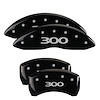 32020S300BK Front & Rear Disc Brake Caliper Covers Fits Select Chrysler 300 [Black Finish w/ Silver 300 (Pre-2017)] - image 1