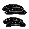 32021SCW2BK Front & Rear Disc Brake Caliper Covers Fits Select Chrysler Town & Country [Black w/Silver Chrysler Wing Style 2] - image 1