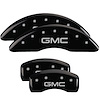 34001SGMCBK Front & Rear Disc Brake Caliper Covers Fits Select GMC Acadia Limited, GMC Acadia [Black Finish w/ Silver GMC] - image 1