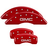 34001SGMCRD Front & Rear Disc Brake Caliper Covers Fits Select GMC Acadia Limited, GMC Acadia [Red Finish w/ Silver GMC] - image 1