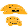 34001SGMCYL Front & Rear Disc Brake Caliper Covers Fits Select GMC Acadia Limited, GMC Acadia [Yellow Finish w/ Black GMC] - image 1