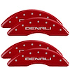 34003SDNLRD Front & Rear Disc Brake Caliper Covers Fits Select GMC Sierra 2500 HD/GMC Sierra 3500 HD [Red w/Silver Denali] - image 1