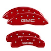 34006SGMCRD Front & Rear Disc Brake Caliper Covers Fits Select GMC Safari, GMC Sierra 1500 [Red Finish w/ Silver GMC] - image 1