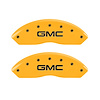 34012FGMCYL Front Disc Brake Caliper Covers for 1997-2000 GMC Yukon, 1997-1997 GMC Yukon [Yellow Finish w/ Black GMC] - image 1