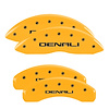 34209SDNLYL Front & Rear Disc Brake Caliper Covers Fits Select GMC Canyon [Yellow Finish w/ Black Denali] - image 1