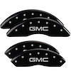 34210SGMCBK Front & Rear Disc Brake Caliper Covers Fits Select GMC Savana 2500, GMC Savana 3500 [Black Finish w/ Silver GMC] - image 1