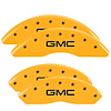 34210SGMCYL Front & Rear Disc Brake Caliper Covers Fits Select GMC Savana 2500, GMC Savana 3500 [Yellow Finish w/ Black GMC] - image 1