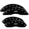 34210SMGPBK Front & Rear Disc Brake Caliper Covers Fits Select GMC Savana 2500, GMC Savana 3500 [Black Finish w/ Silver MGP] - image 1