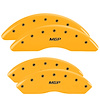 34210SMGPYL Front & Rear Disc Brake Caliper Covers Fits Select GMC Savana 2500, GMC Savana 3500 [Yellow Finish w/ Black MGP] - image 1