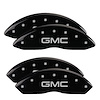 34211SGMCBK Front & Rear Disc Brake Caliper Covers Fits Select GMC Savana 2500, GMC Savana 3500 [Black Finish w/ Silver GMC] - image 1