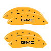 34211SGMCYL Front & Rear Disc Brake Caliper Covers Fits Select GMC Savana 2500, GMC Savana 3500 [Yellow Finish w/ Black GMC] - image 1