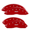 34211SMGPRD Front & Rear Disc Brake Caliper Covers Fits Select GMC Savana 2500, GMC Savana 3500 [Red Finish w/ Silver MGP] - image 1