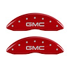 34213FGMCRD Front Disc Brake Caliper Covers Fits Select GMC Canyon [Red Finish w/ Silver GMC] - image 1