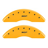 34213FMGPYL Front Disc Brake Caliper Covers Fits Select GMC Canyon [Yellow Finish w/ Black MGP] - image 1