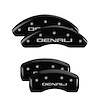 34215SDNLBK Front & Rear Disc Brake Caliper Covers for 2018-2020 GMC Terrain [Black Finish w/ Silver Denali] - image 1