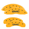 34217SGMCYL Front & Rear Disc Brake Caliper Covers Fits Select GMC Sierra 1500 [Yellow Finish w/ Black GMC] - image 1