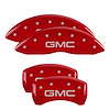 Front and Rear Disk Brake Caliper Covers for GMC, Red - image 1