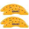 Front and Rear Disk Brake Caliper Covers for GMC Sierra, Yellow - image 1